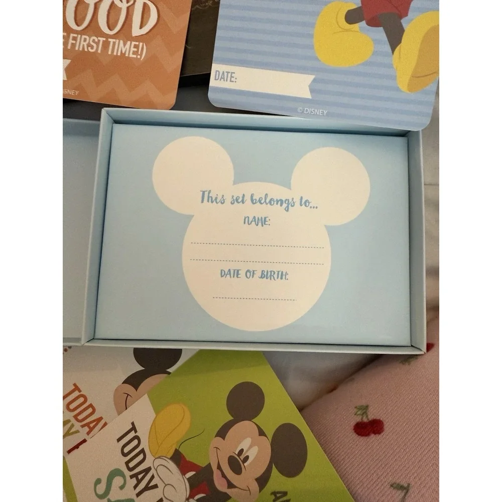 Disney Mickey Mouse First Year Baby Boy Milestone Cards New - Open Box -cute!
